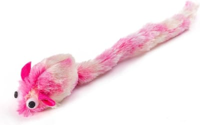 Nobleza Kattenspeelgoed - Speelmuis voor Katten - Pluche Muis - Knisperende Staart - 30 cm - Roze