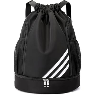 1 stks sport trekkoord zak rugzak grote capaciteit sport voetbal basketbal tas trekkoord sluiting ontwerp One Size zwart