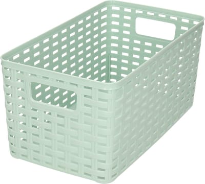 PlasticForte Opbergmand - Kastmand - rotan kunststof - mintgroen - 5 Liter - 15 x 28 x 13 cm