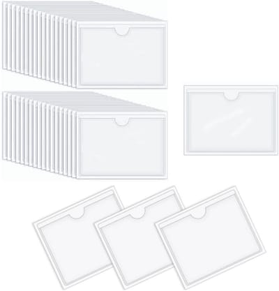 Set van 40 transparante zelfklevende kaarthouders, documentbeschermers, etikethouders voor indexkaarten en mappenlabels