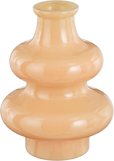 Mica Decorations Bloemenvaas Sira - glas - beige - D12 x H16 cm - vaas - sierlijk model