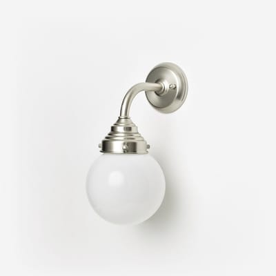 Wandlamp Bol Ø 15 Curve Matnikkel - Art Deco Trade