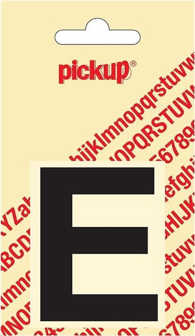 Pickup plakletter Helvetica 60 mm - zwart E