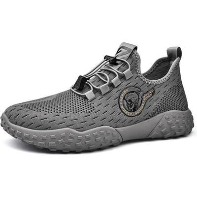 Schoenen met mesh oppervlak Herenschoenen Nieuwe zomer Dunne ademende Fly Woven Mesh sneaker Lichtgewicht zachte zool Casual hardloopschoenen 44 grijze kleur