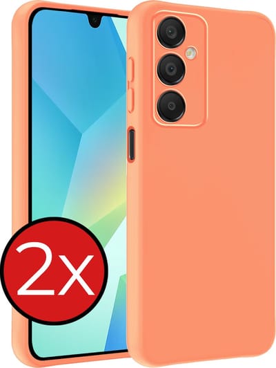 Hoesje - 2 Stuks - Geschikt voor Samsung Galaxy A16 - Sterk & Shockproof - Telefoonhoes - Back Cover - Case Siliconen - Telefoon Hoes - Perzik