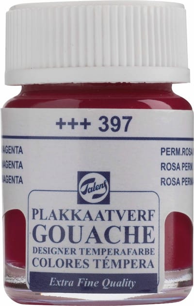 Talens Plakkaatverf Extra Fijn - Permanent Rose Magenta 397 - 16 ml Sterk Gepigmenteerde Matte Finish Verf