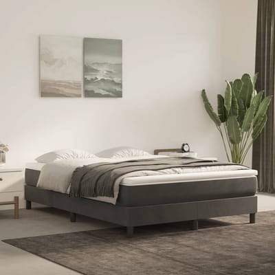 vidaXL - Pocketveringmatras - medium - 140x190x20 - cm - fluweel - donkergrijs