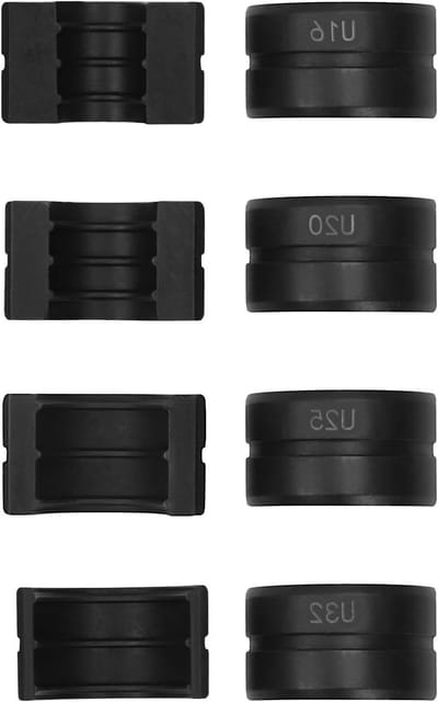 Persbekken U-contour - Bekken Set - Leidingen Persen - 4 Delige Set - 16-32 mm - Zwart