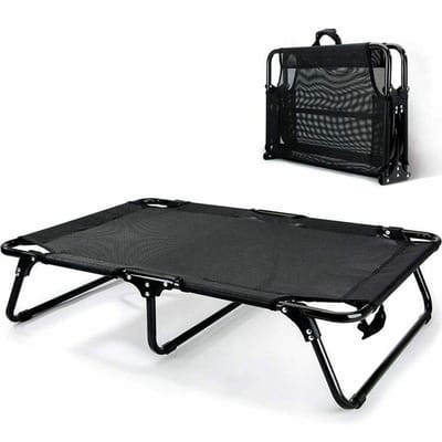 Hondenstretcher Outdoor - Honden Katten Stretcher - Hondenbed Hangmat - Uitklapbaar - Draagbaar - Zwart - 120 x 80 cm - Tot 45kg