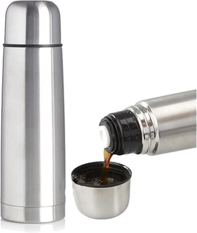 Borvat® | Thermosfles 500 ml – Dubbelwandige isoleerfles – Houdt dranken warm of koud – RVS thermoskan