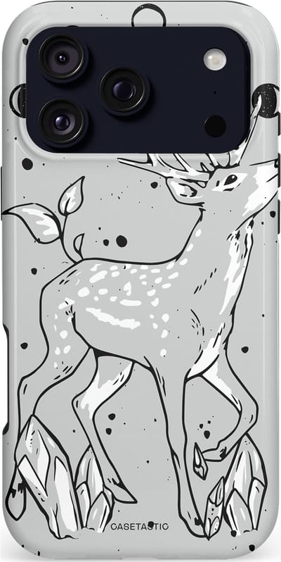 Casetastic hoesje geschikt voor Apple iPhone 17 Pro Max - MagSafe - Dubbellaagse bescherming - Kristalwoud - Fashion Case - Lichtgrijs