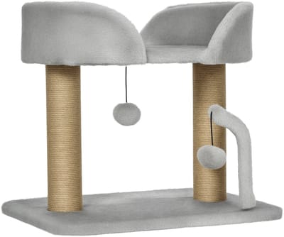 PawHut Kattenboom - Spaanplaat - 48x38x42cm - Lichtgrijs