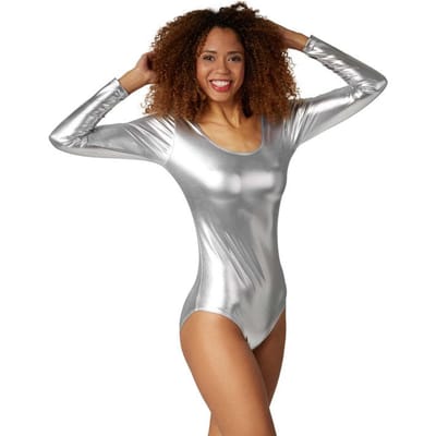 dressforfun - Metallic body zilver M - verkleedkleding kostuum halloween verkleden feestkleding carnavalskleding carnaval feestkledij partykleding - 303563