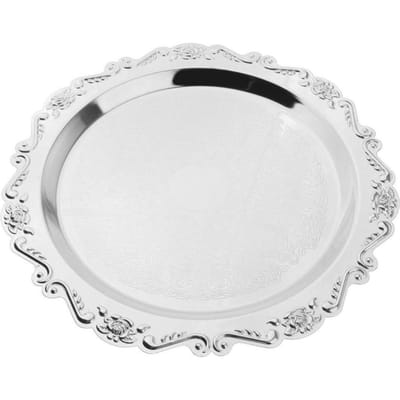 Zilver Ronde Metalen Fruitschaal Gebakbord Thee Dessert Serveerschaal 25cm