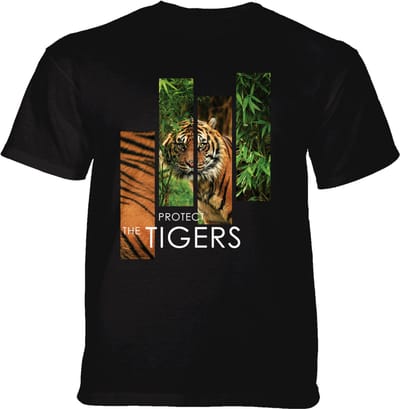 T-shirt Protect Tiger Split Portrait Black S