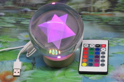 Kristal ontstoor bol 3D Merkaba 10 cm