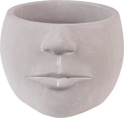 Bloempot voor Binnen – Grijs – Rustieke Pot – 17x15x10 cm – Steen – Hoofdmotief