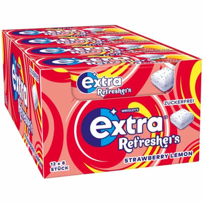 Wrigley's Extra Refreshers Strawberry Lemon - 12 x 8 stuks (12 x 17,9 gram)
