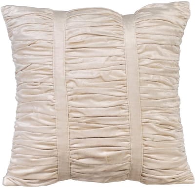 Set van 2 Sierkussens Fluweel Ivoor 45x45 cm - Luxe Sierkussenhoezen met Ruches