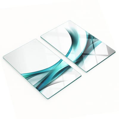 Keukenplanken van gehard glas met abstracte golfmotieven, 2x30x52 cm