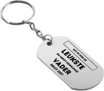Akyol - dit is hoe de leukste en meest geweldige vader eruit ziet sleutelhanger - Vader - familie mensen met een vader - cadeau - 54 x 29mm