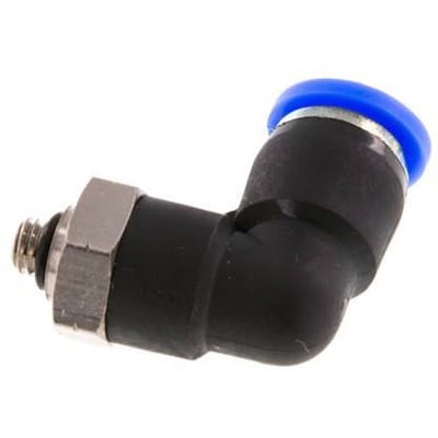 1/4'' x UNF 10-32 90 graden L-verbinding Messing/PBT Insteekfitting Draaibaar NBR [2 Stuks]