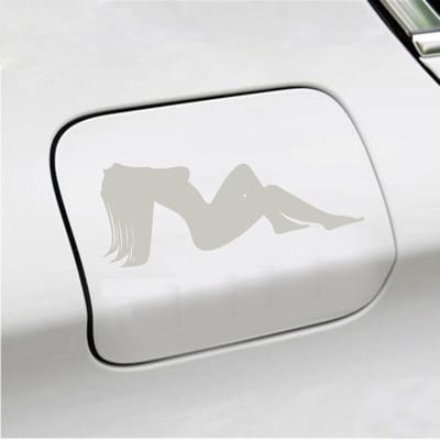 Bumpersticker - Dame - 7,3 X 18 - Zilver