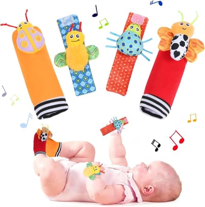 Babyspeelgoed Rammelaars Set voor Pols en Voetjes - Sensorische Ontwikkeling voor Pasgeborenen