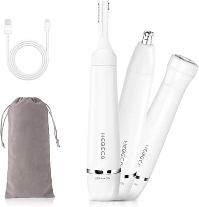 Gezichtshaartrimmer - Ontharingsapparaat - Persoonlijke Verzorging - 3-in-1 Multifunctioneel - 13.7 cm - Wit