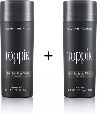 2x Toppik Hair Building Fibers Large 27,5 gram - Zwart