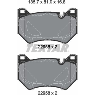 Remblokset TEXTAR 2295801, voor