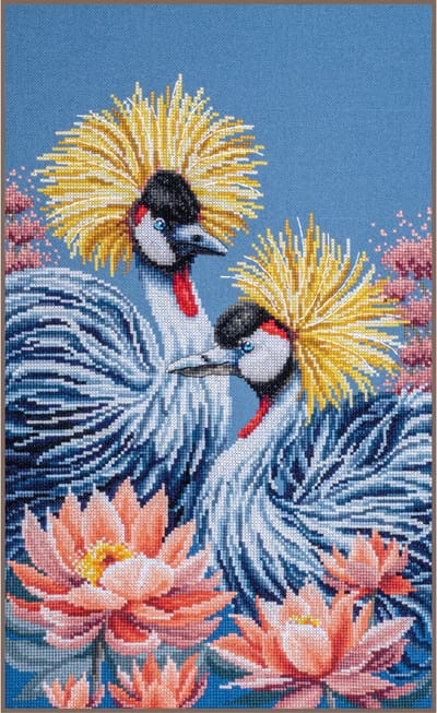 Lanarte Borduurpakket - Borduurset - Borduurpakket volwassenen - Telpakket kit - 28 x 43cm - Kraanvogels - PN-0216165