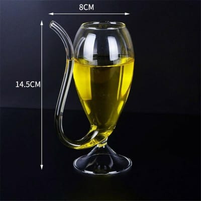 Creatief Kelkglas Mok Met Rietje Voor Koude Drank Sap Melk Thee Kop Hittebestendig Wijn Whiskey Glas Bar Feestartikelen 201-300ml black