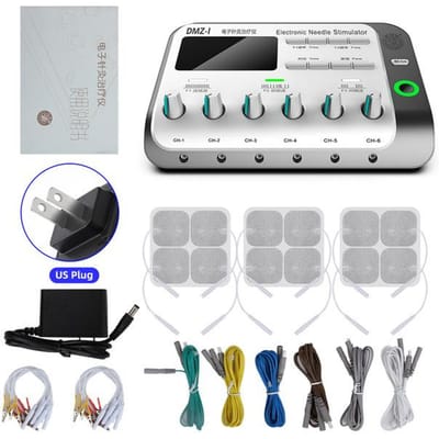 6 Kanalen TENS Unit Professionele Fysiotherapie Elektroacupunctuur Massager Lichaam TENS Acupunctuur Elektrostimulator EMS Massage gray