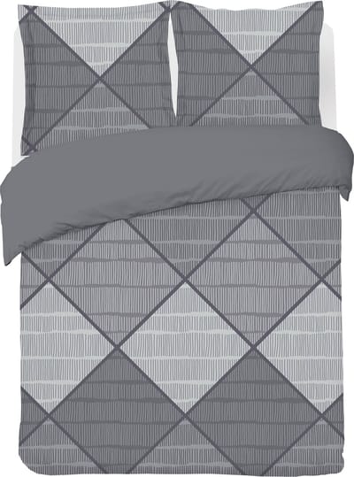 VISION Harold Dekbedovertrekset - 100% katoen: zacht en soepel - Tweepersoons - Dekbedovertrek 200 x 200 cm met 2 bijhorende slopen - Grijs - Oekotex gecertificeerd