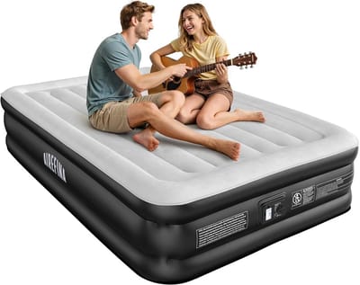 Zelfopblaasbaar matras voor 2 personen met geïntegreerde pomp - Draagbaar en ideaal voor camping en thuis, 137 x 190 cm