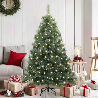 vidaXL - Kunstkerstboom - met - 150 - LED - met - standaard - Groen - 150 - cm - PE - en - PVC