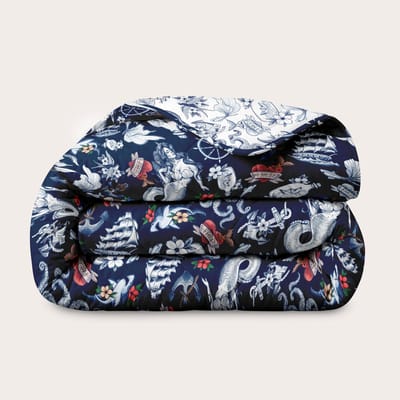 HappyBed Dekbed zonder overtrek 140x200 - Wasbaar Dekbed - Bedrukt dekbed zonder hoes - Hoesloos Dekbed - Eenpersoonsdekbed - Sea Paradise