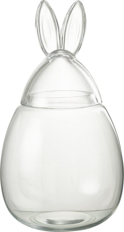 J-Line voorraadpot Konijn - glas - transparant - large