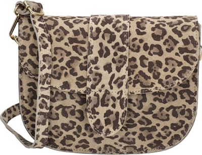 Charm London Anna Schoudertas - Suede - Crossbody - Leer - Dames - Leren Dames Tas - Luipaard