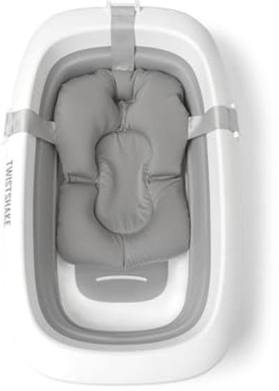 Babybadkussen voor pasgeborenen | Zachte en opvouwbare douchekussens voor baby's | Drijvende luchtkussen voor badderen | 0 maanden+ | Lichtgrijs