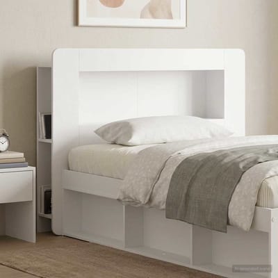 vidaXL - Hoofdeinde - Kast - met - opslag - Hoogglans - Wit - Geconstrueerd - hout