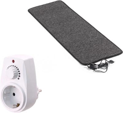 Elektrische verwarmde mat om voeten te verwarmen met dimmer 40x110cm 90W-120w, antraciet