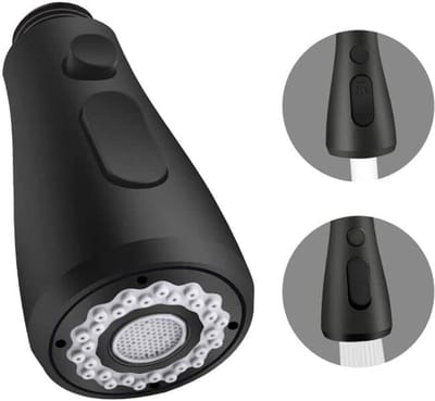 Kraankop - Kraanbeluchter - Kraan Opzetstuk - Universele Kraanopzetstuk - geschikt voor de keuken/badkamer - ABS - 48.5MM - ZWART - met twee straalsoorten