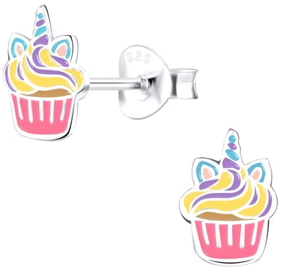 Joy|S - Zilveren cupcake oorbellen - cupicorn - 6 x 8 mm - t62
