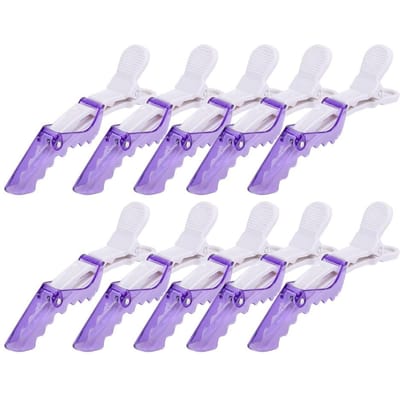 10pcs Pince Bec de Canard Séparation Cheveux Coiffure Épingle pour Salon de Coiffure Barbier white