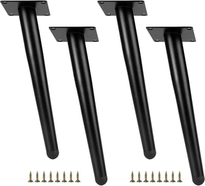 Schuine meubelpoten 35 cm - Antislip metalen tafelpoten - 4 stuks kegelvormige vervangende poten voor meubels