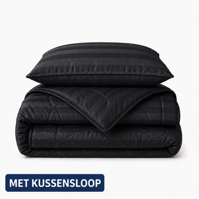 Dekbed Zonder Overtrek 140x200 cm - Antraciet - Hotel Velvet – Met Kussensloop - Wasbaar - Hoesloos Dekbed