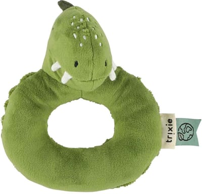 Trixie Rammelaar â€“ Mr. Dino â€“ Zacht Baby Speelgoed met Knispergeluid â€“ Sensorisch Speelgoed â€“ Vanaf 3 Maanden