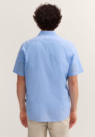 Bugatti Herren Overhemd met korte mouwen, modern fit, met button-downkraag
